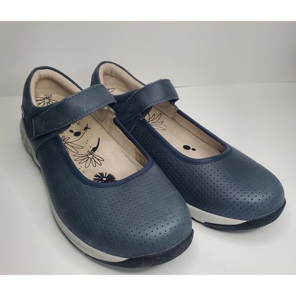 Therafit Blue Leather  Mary Jane style shoes with Velcro strap. Size 10.5-11 - Picture 2 of 11
